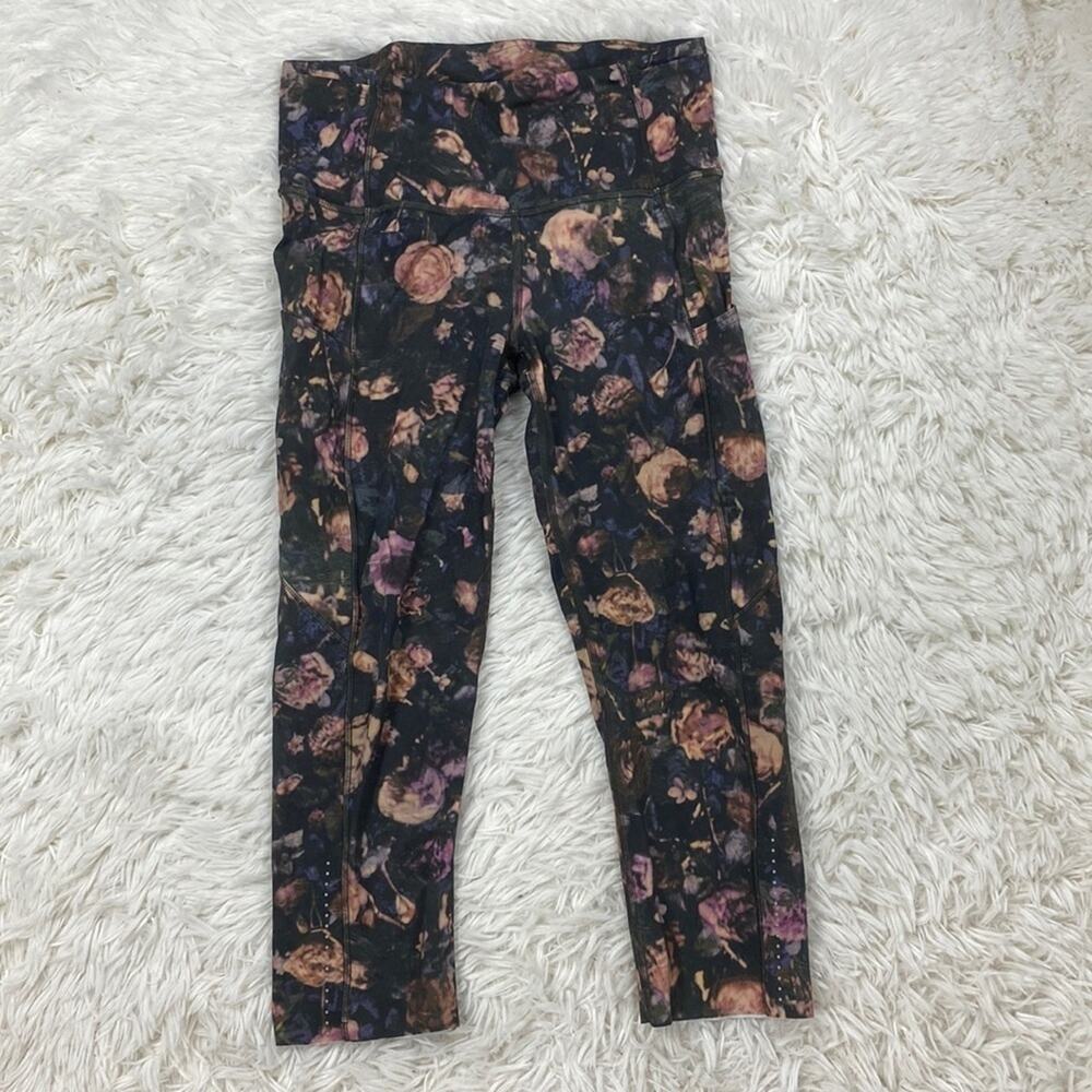 Lululemon Fast & Free Crop II Nulux 19" Peony Multi